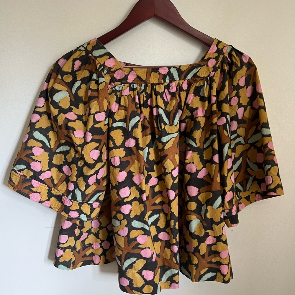 WHIT Colorful Flutter Sleeve Blouse